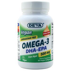 Deva Nutrition Vegan Omega-3 DHA-EPA (500mg) Non-Fish 60 sgels
