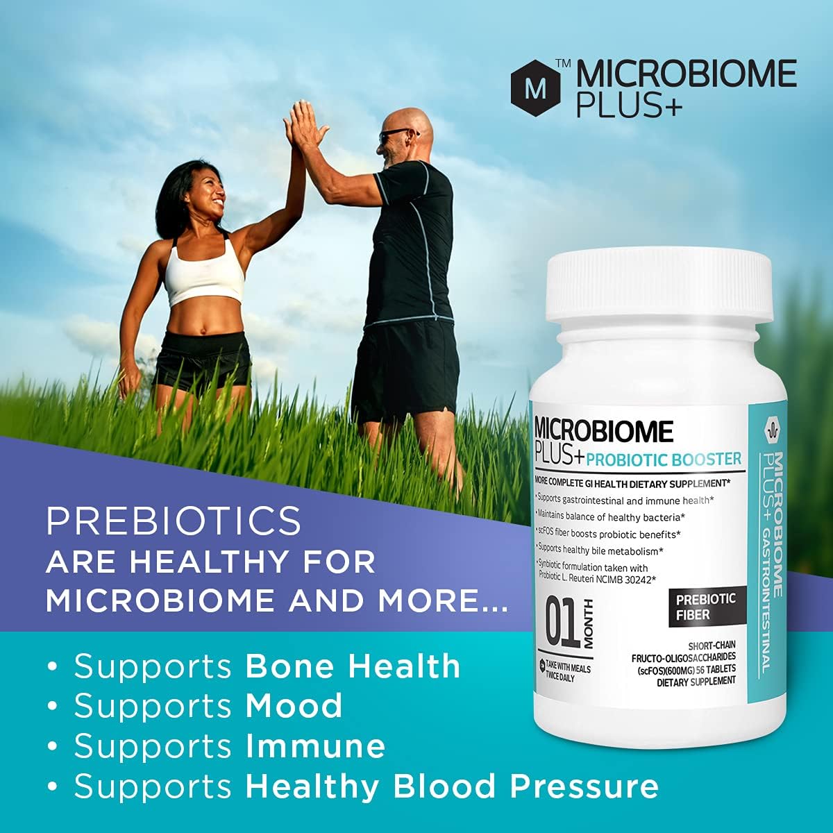 Microbiome Plus+ Prebiotic scFOS Fiber Probiotic Booster