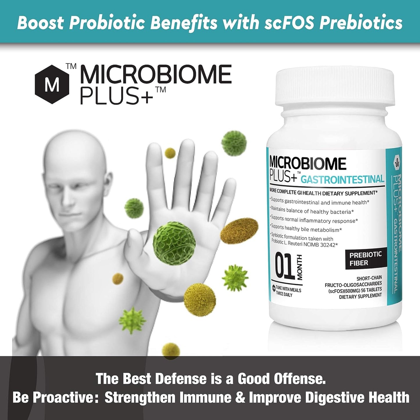 Microbiome Plus+ Prebiotic scFOS Fiber Probiotic Booster