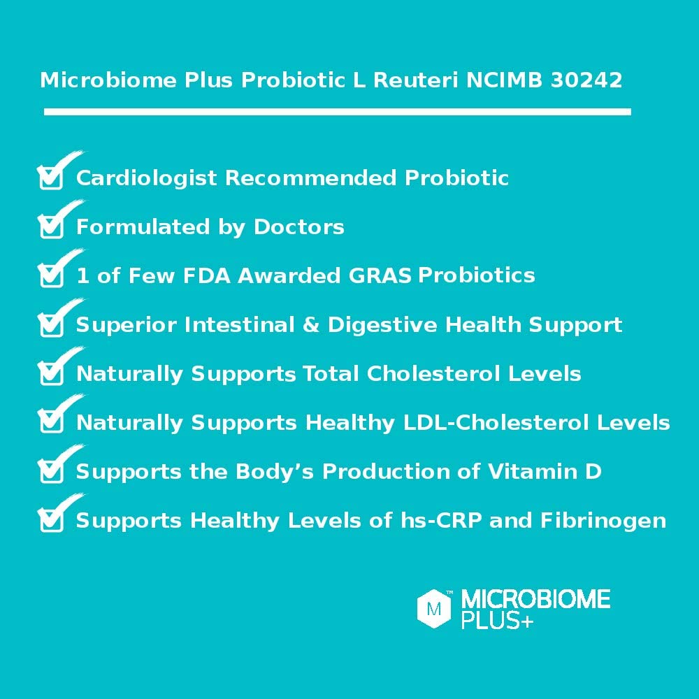 Microbiome Plus+ Gastrointestinal Combo Probioitic L. Reuteri NCIMB 30242 & Prebiotic scFOS Fiber