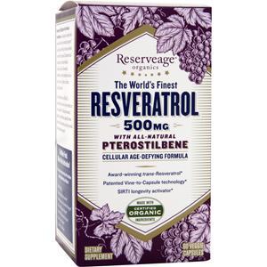 Reserveage Organics The World's Finest Resveratrol with Pterostilbene (500mg) 60 vcaps
