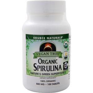 Source Naturals Vegan True Organic Spirulina  100 tabs