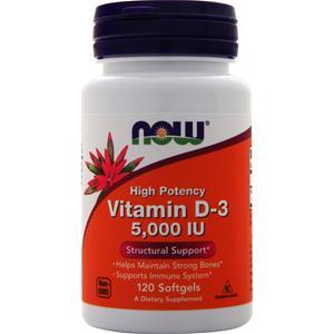 Now Vitamin D-3 (5000IU) 120 sgels