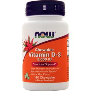 Now Chewable Vitamin D-3 (5000IU) Mint 120 chews