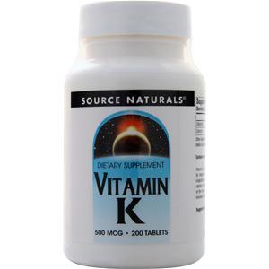 Source Naturals Vitamin K (500mcg) 200 tabs