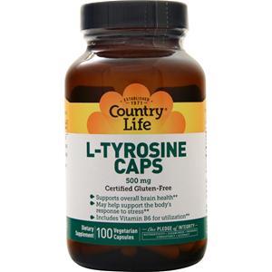 Country Life L-Tyrosine Caps (500mg) 100 vcaps