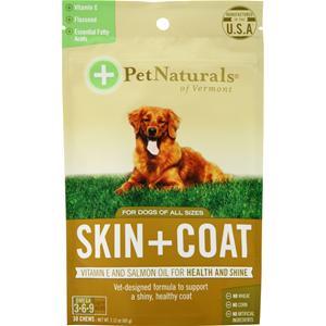 Pet Naturals Of Vermont Skin plus Coat for Dogs of All Sizes  30 chews