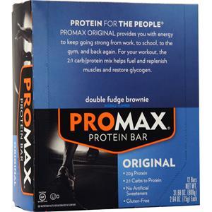 Promax Original Protein Bar Double Fudge Brownie 12 bars