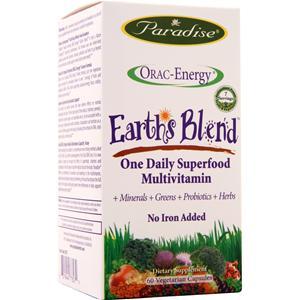 Paradise Herbs Orac-Energy Earth's Blend OneDaily Superfood Multi No Iron 60 vcaps