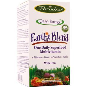 Paradise Herbs Orac-Energy Earth's Blend OneDaily Superfood Multi with Iron 60 vcaps
