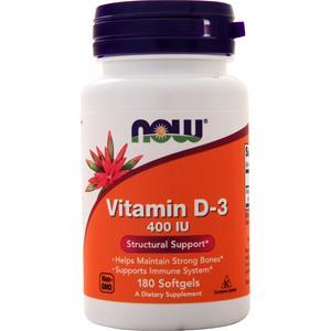 Now Vitamin D-3 (400IU) 180 sgels