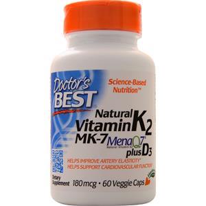 Doctor's Best Natural Vitamin K2 - MK-7 plus D3 60 vcaps