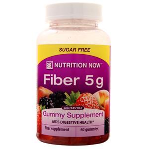 Nutrition Now Fiber Gummy Supplement  - Sugar Free Natural Peach, Strawberry & Berry 60 gummy
