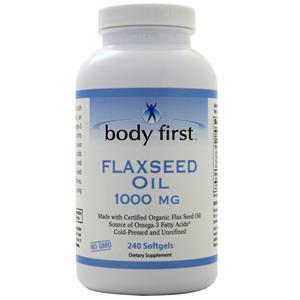 Body First Flax Seed Oil (1000mg) - Certified Organic 240 sgels