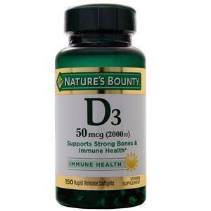 Nature's Bounty D3 (50mcg/2000IU) 150 sgels