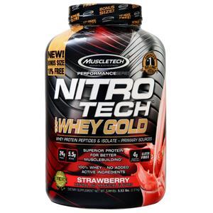 Muscletech Nitro Tech 100% Whey Gold - Performance Series Strawberry 5.53 lbs