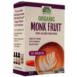 Now Organic Monk Fruit - Zero Calorie Sweetener 70 pckts
