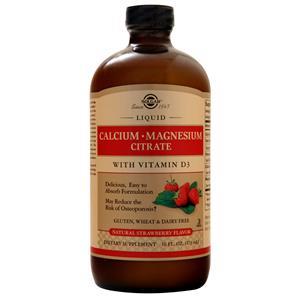 Solgar Calcium Magnesium Citrate with Vitamin D3 Liquid Natural Strawberry 16 fl.oz