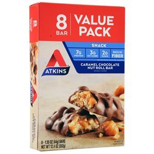 Atkins Snack Bar Caramel Chocolate Nut Roll - Value Pack 8 bars