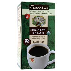 Teeccino Organic Roasted Herbal Tea French Roast - Dark Roast 25 pckts