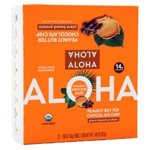 Aloha Organic Protein Bar - Plant Based Peanut Butter Choc. Chip 12 bars