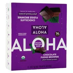 Aloha Organic Protein Bar - Plant Based Chocolate Fudge Brownie 12 bars