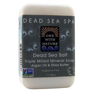 One With Nature Dead Sea Spa - Triple Milled Mineral Soap Dead Sea Salt 7 oz