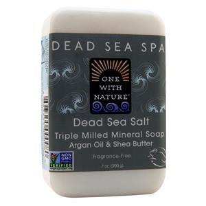 One With Nature Dead Sea Spa - Triple Milled Mineral Soap Dead Sea Salt 7 oz
