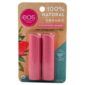 EOS Products 100% Natural Shea Lip Balm Strawberry Sorbet 2 pack