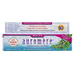 Auromere Ayurvedic Herbal Toothpaste Mint-Free 4.16 oz
