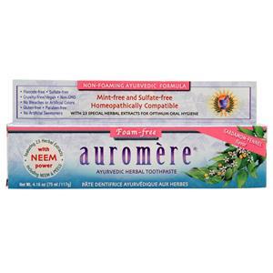 Auromere Ayurvedic Herbal Toothpaste Foam-Free - Cardamom-Fennel 4.16 oz