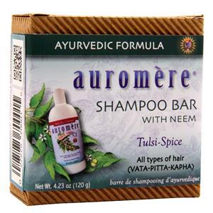 Auromere Shampoo Bar with Neem Tulsi-Spice 4.23 oz