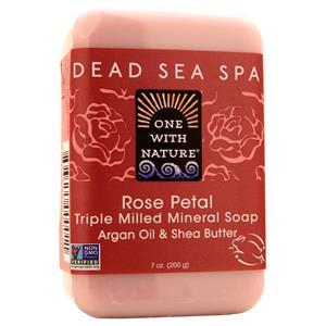 One With Nature Dead Sea Spa - Triple Milled Mineral Soap Rose Petal 7 oz