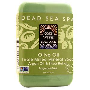 One With Nature Dead Sea Spa - Triple Milled Mineral Soap Olive Oil - Fragrance Free 7 oz