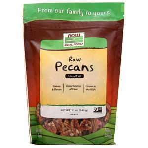 Now Raw Pecans - Unsalted  12 oz