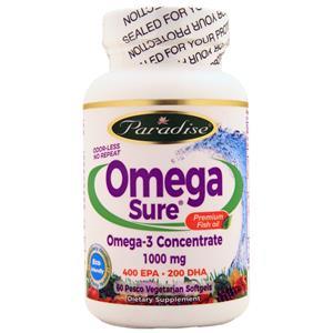 Paradise Herbs Omega Sure Omega-3 Concentrate (1000mg) 60 sgels