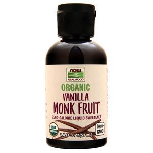 Now Organic Monk Fruit - Zero Calorie Liquid Sweetener Vanilla 1.8 fl.oz