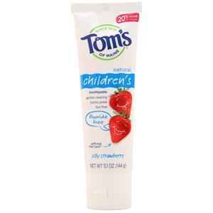 Tom's Of Maine Children's Fluoride-Free Natural Toothpaste Silly Strawberry 5.1 oz