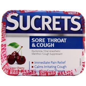 Sucrets Sore Throat & Cough Lozenges Vapor Cherry 18 lzngs