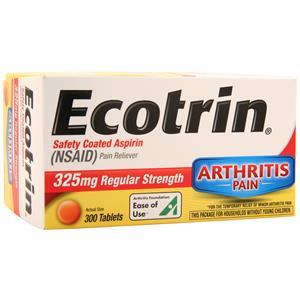 Ecotrin Safety Coated Aspirin 325mg Regular Strength 300 tabs