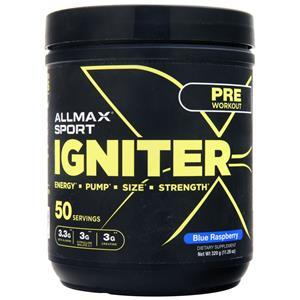 Allmax Nutrition Sport - Igniter Pre Workout Blue Raspberry 320 grams