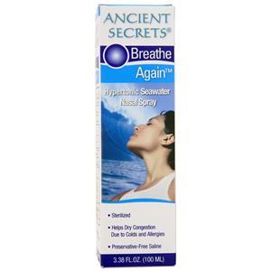 Ancient Secrets Breathe Again - Hypertonic Seawater Nasal Spray  3.38 fl.oz