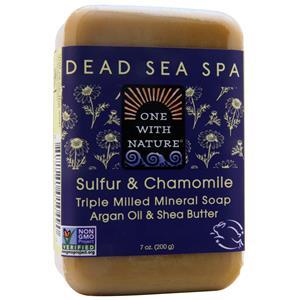 One With Nature Dead Sea Spa - Triple Milled Mineral Soap Sulfur & Chamomile 7 oz