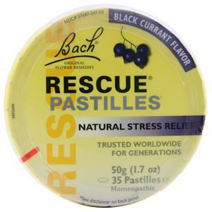 Bach Flower Remedies Rescue Pastilles - Natural Stress Relief Black Currant 1.7 oz