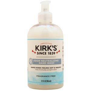 Kirk's Natural Odor Neutralizing Hand Wash Fragrance Free 12 fl.oz