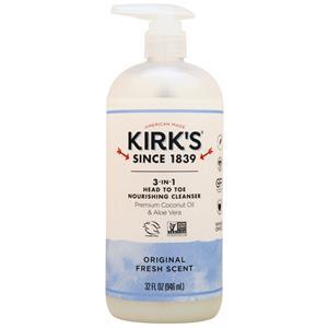 Kirk's Natural 3-in-1 Head to Toe Nourishing Cleanser Original Fresh Scent 32 fl.oz