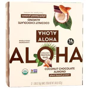 Aloha Organic Protein Bar - Plant Based Coconut Chocolate Almond 12 bars