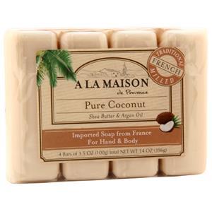 A La Maison Bar Soap Pure Coconut - Value Pack 4 pack