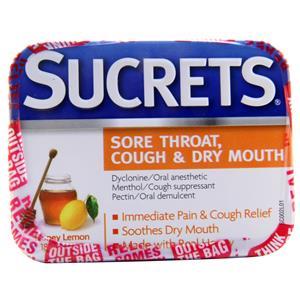 Sucrets Sore Throat, Cough & Dry Mouth Lozenges Honey Lemon 18 lzngs