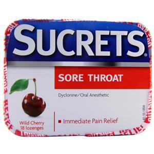 Sucrets Sore Throat Lozenges Wild Cherry 18 lzngs
